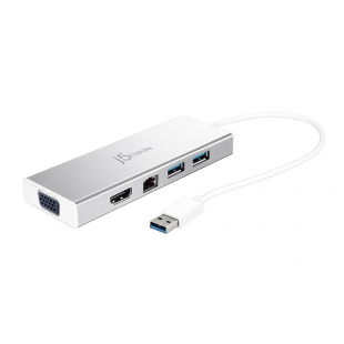تبدیل USB 3.0 به HDMI و VGA و Ethernet و USB 3.1 جی5 مدل J5-JUD380