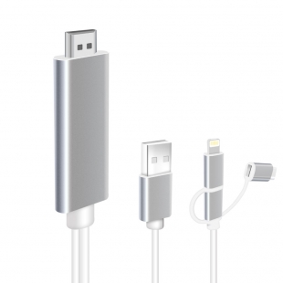 کابل تبدیل لایتنینگ و Type-c و micro usb به HDMI میراسکرین مدل LD6M-3M