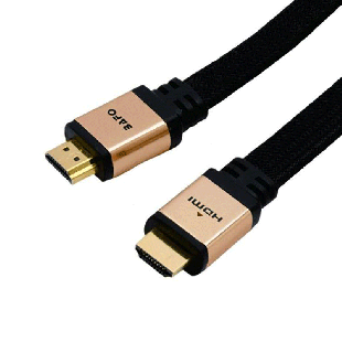 کابل HDMI تخت ورژن 2 سرپوش طلایی بافو طول 5 متر