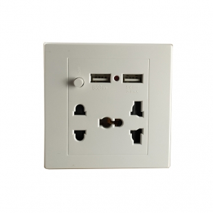 پریز برق شهری همراه با دو پورت شارژر  USB مناسب برای شارژ لپ تاپ و گوشی