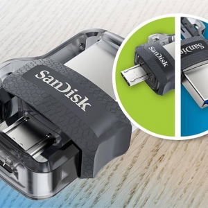 فلش سن دیسک OTG مدل Ultra Dual Drive M3.0 ظرفیت 16 گیگ