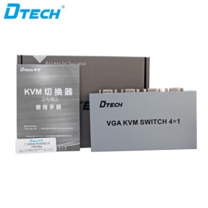 سوئیچ کی وی ام 4 به 1 دیتک  DTECH DT-7017 KVM Switch 4X1