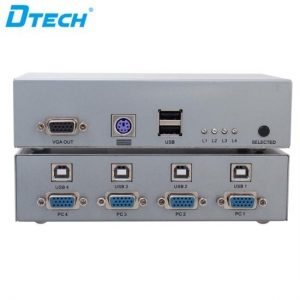 سوئیچ کی وی ام 4 به 1 دیتک  DTECH DT-7017 KVM Switch 4X1