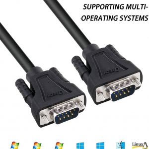 کابل سریال RS232 نری به نری دیتک DTECH 5 Feet DB9 9 Pin Serial Cable Male to Male RS232