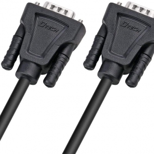 کابل سریال RS232 نری به نری دیتک DTECH 5 Feet DB9 9 Pin Serial Cable Male to Male RS232