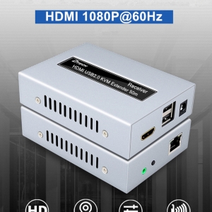 اکستندر HDMI دیتک 50 متر HDMI DT-7054 USB2.0 KVM Extender 50m With IR