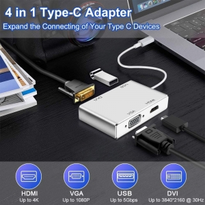 تبدیل type c به usb hdmi vga dvi