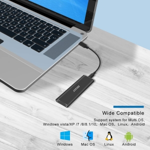 باکس هارد ایزی کست   M.2 NVME SSD Enclosure Adapter  USB C Support UASP for NVME SSD Size 2230/2242/2260/2280 black