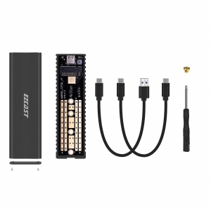 باکس هارد ایزی کست   M.2 NVME SSD Enclosure Adapter  USB C Support UASP for NVME SSD Size 2230/2242/2260/2280 black