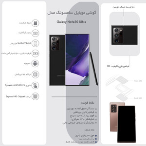 لوازم جانبی گوشی موبایل سامسونگ مدل Galaxy Note20 Ultra SM-N985F/DS دو سیم کارت ظرفیت 256 گیگابایت