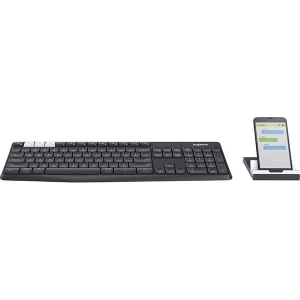 کیبورد بی سیم لاجیتک مدل Logitech K375s Multi-Device Wireless Keyboard and Stand Combo