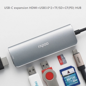 تبدیل چند کاره تایپ سی رپو مدل Rapoo XD120 USB Type-C Multi Adapter