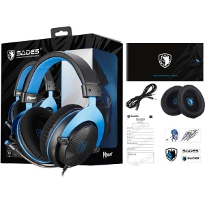 هدست مخصوص بازی سادس SADES MPOWER Blue Gaming Headset