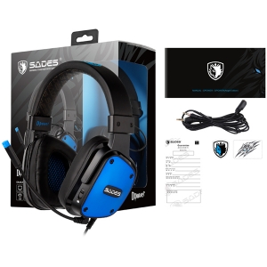 هدست مخصوص بازی سادس SADES DPOWER Blue Gaming Headset