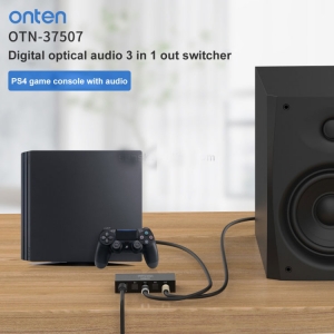 سوئیچ صدا 3 به 1 اونتن پاوردار مدل Onten 37507 Digital Optical Audio 3 In 1 Out Switcher