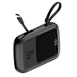 پاور بانک باسئوس Baseus Q pow Digital Display 3A Power Bank 10000mAh (With IP Cable)Black