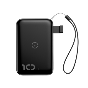 پاور بانک بی سیم باسئوس Baseus Mini S Bracket 10W Wireless Charger Power bank 10000mAh 18W Black