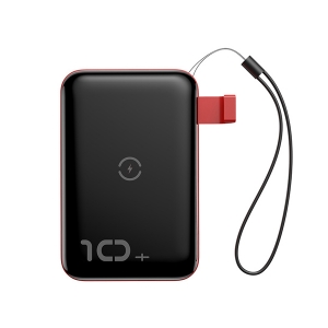 پاور بانک بی سیم باسئوس Baseus Mini S Bracket 10W Wireless Charger Power bank 10000mAh 18W Red