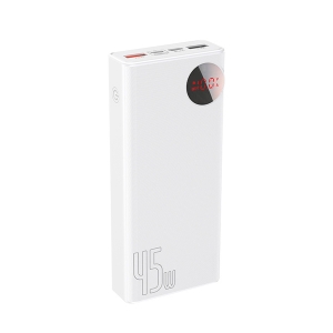 پاور بانک  باسئوس  Baseus Mulight Digital Display Quick charge PD3.0+QC3.0 Power Bank 18W 20000mAh White