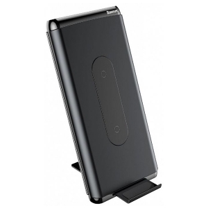 پاور بانک وایرلس  باسئوس   Baseus Wireless charger power bank 10000mAh(Dual coil /Typec /PD+QC3.0 input/output 15W ) black