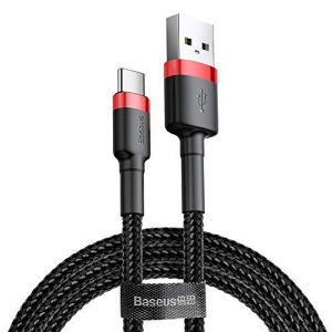 کابل USB به TYPE_C باسئوس  Baseus cafule Cable USB For Type-C 3A 1M Red+Black