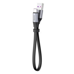 کابل USB به TYPE_C باسئوس فست شارژ  Baseus Simple HW Quick Charge Charging Data Cable USB For Type-C 40W 23cm Gray black