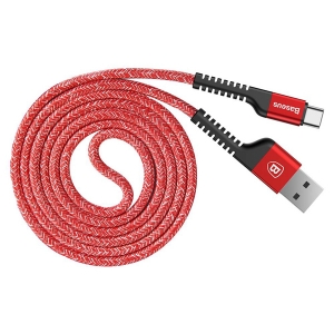 کابل USB به TYPE_C نشکن  باسئوس    Baseus Confidant Anti-break Cable For Type-C 2A 1M Red