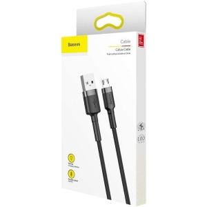 کابل USB به لایتنینگ باسئوس  Baseus cafule Cable USB For lightning 2.4A 1M Gold+Black