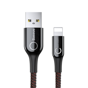 کابل USB به لایتنینگ هوشمند باسئوس Baseus C-shaped Light Intelligent power-off Cable Black