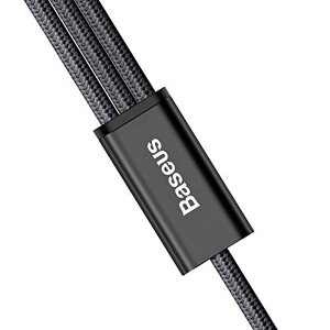کابل شارژ 3 سر میکرو , لایتنینگ و تایپ سی باسئوس Baseus Rapid Series 3-in-1 Cable Micro+Lightning+Type-C 3A 1.2M Black