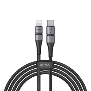 کابل TYPE_C به لایتنینگ  باسئوس BMX Double-deck MFi certified Cable Type-C to Lightning PD 18W 1.2m Gray+Black