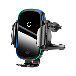 پایه موبایل همراه با شارژر وایرلس  مخصوص ماشین باسئوس Baseus Light Electric Holder Wireless Charger(15W)（Qi）Black