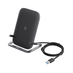 پایه و شارژر وایرلس باسئوس  Baseus Rib Horizontal and Vertical Holder Wireless Charging 15W Black