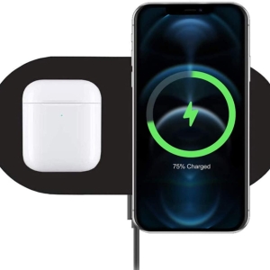شارژر  بی سیم مغناطیسی2 کاره ایکس او مدل  2in 1  Desktop Wireles  Charger(Can charge two mobile phones at the same time)XO-WX025