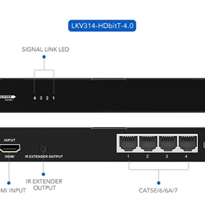 اسپلیتر اکستندر ۱ به ۴ HDMI لنکنگ مدل Lenkeng 1 to 4 HDMI Extender Splitter LKV314-HDbitT-4.0