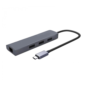 هاب 3 پورت Type C به USB 3.0 با پورت LAN فرانت FN-UCE200