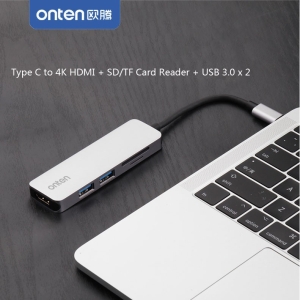 هاب type-c اونتن مدل Typec to HDMI+OTG+Typec charging port Dock station OTN-9590