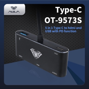 تبدیل TYPE-Cبه HDMI/VGA/AV/USB اونتن مدل OT-9573S