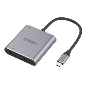 اداپتور تبدیل TYPE-C اونتن مدل Type-c to double HDMI+PD 3.0+USB Adapter OTN-9175K