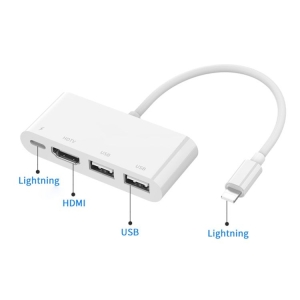 دستگاه تبدیل Lightning به HDMI/ USB3.0*2 با منبع تغذیه اونتن مدل OTN-75216