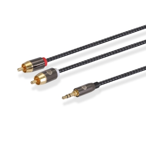 کابل AUX پرو 3متری استریو Cable Aux 3.5 mm Pro to 2RCA HP
