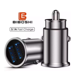 شارژر فندکی ماشین CAR CHARGER 3.1A DUAL BIBOSHI DUAL USB 3.1A