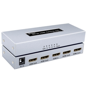 اسپلیتر 1 به 4 HDMI دیتک مدل DTECH Hdmi V2 Splitter 1 TO 4 DT-7214