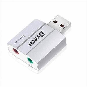 کارت صدا دیتک مدل Dtech USB Audio Sound Card Adapter DT-6006