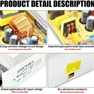 منبع تغذیه سوییچنگ 12 ولت 40 آمپر صنعتی Switching Power Supply 12V 40A