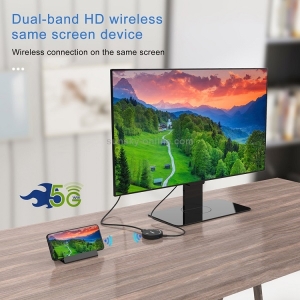 دانگل HDMI اتصال بی سیم و با سیم اونتن مدل Onten Dual Frequency 1080P HD Wireless Homescreen ONT-7576