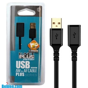 کابل افزایش طول USB2.0 به طول 1.5 متر کی نت پلاس مدل K-Net plus USB 2.0 Extension cable KP-C4013