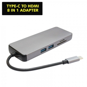 هاب 8 پورت Type-C مدل Type-C to HDMI 8 in 1 Adapter For Macbook