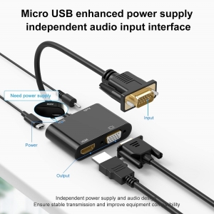 مبدل VGA به HDMI و VGA مدل VGA To HDMI VGA Adapter HT080