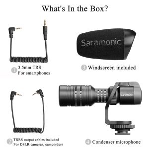 میکروفن دوربین سارامونیک مدل Saramonic Camera-Mountable Shotgun Microphone Vmic Mini